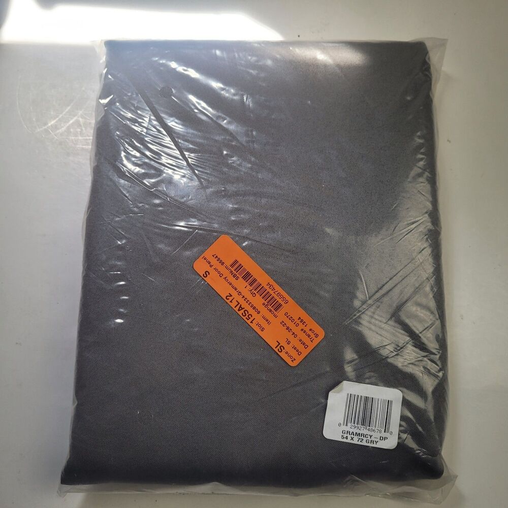 NEW Sun Zero 54 x 72 One Rod Tab Pocket curtain panel 'Gray' #CT26